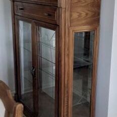 Arcese Brothers Marroco Credenza with Light, Mirror and Glass Shelves 47 3/4 x 16 3/4 x 64