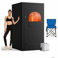 0736: Portable Sauna for Home, Personal SPA Steam Sauna with 10 Min Fast Heating & 9 Levels Heat, Warm Sauna Tent with 3L/1200W Steamer, Folding Chair