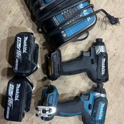 Makita 18V LXT Lithium-Ion Brushless 1/4 in. Cordless Variable Speed Impact Driver wich battery 4ah and charger