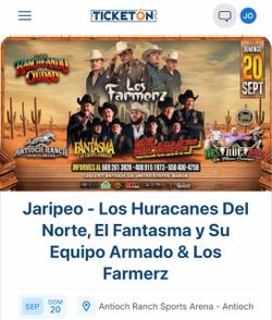 Jaripeo – Los Huracanes Del Norte, El Fantasma y Su Equipo Armado & Los Farmerz – TODAY 2pm