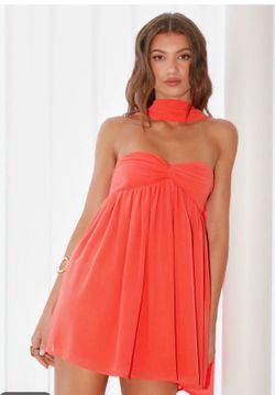 Peppermayo Saturn Mini Dress Coral