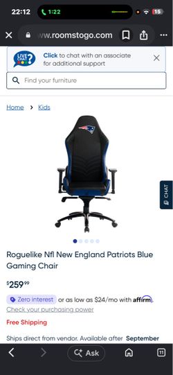 Roguelike NFL New England Patriots Gaming Chair
