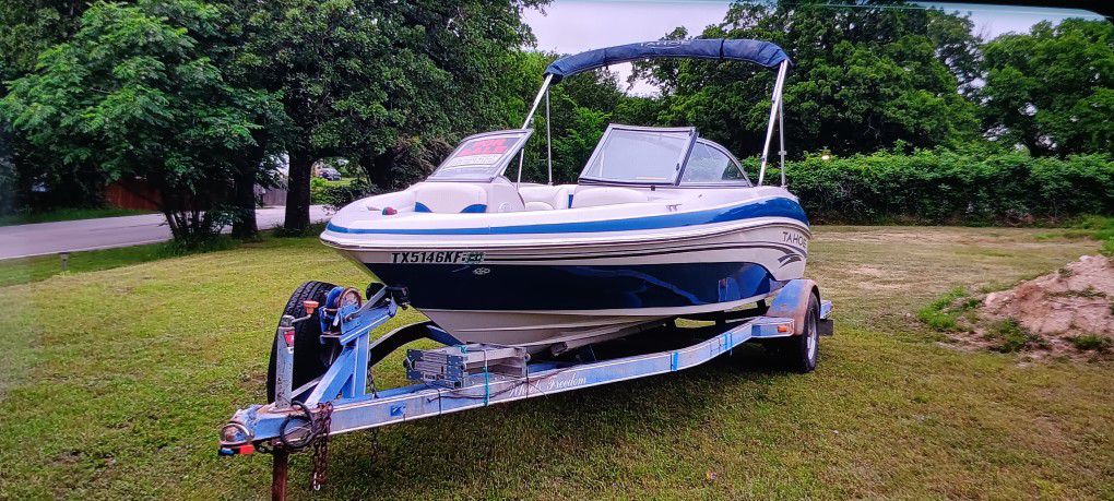 2005 Tracker Tahoe Q4 Ski Boat, 6 cylinder, with trailer..has been sitting for awhile, but starts right up.  Only has 180 hours..STILL AVAILABLE 