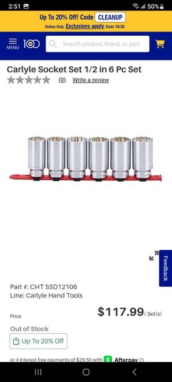 Brand new 6pc 1/2 "Dr 12 pt deep socket set, SAE $70