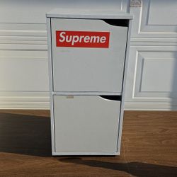 2 DRAWER SMALL WHITE STORAGE CABINET
