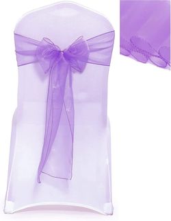 Lavender Organza Sashes 28 Pcs