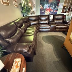 Brand New Brown Power Reclining Sectional