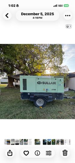 2015 Sullair 375H Air Compressor