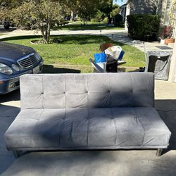 GREY FUTON COUCH BED