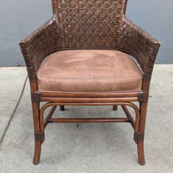 palecek rawhide weave dining arm chairs