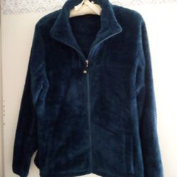 Blue Fleece Zip Up Jacket