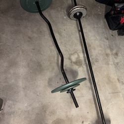 Curl And Straight Barbell