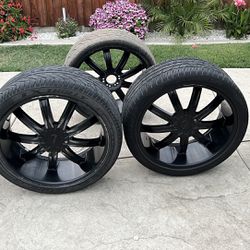 24 Inch Rims Black, Took It Out Of My Nissan Titan.