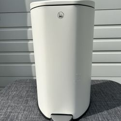 Cream Trash Can