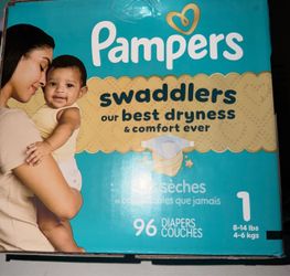 Pampers Swaddlers Size 1 Diapers 96 Count
