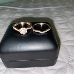Rose Gold Wedding Ring And Band 
