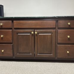 Mahogany Vanity And Marble Countertop