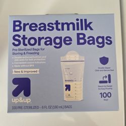 Breastmilk Storage Bags – 100 Count (Up&Up Brand) – NEW & SEALED