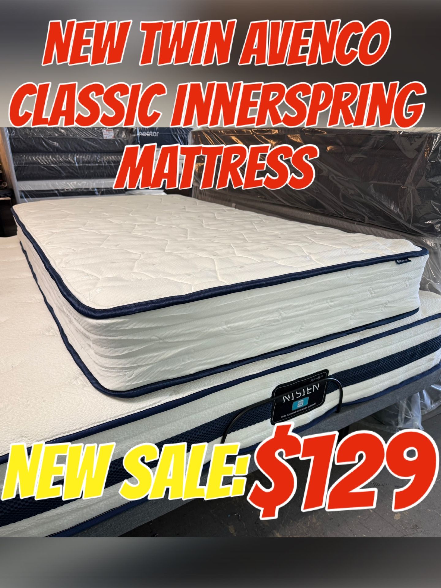 NEW TWIN AVENCO CLASSIC INNERSPRING MATTRESS