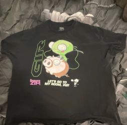 Hot Topic Invader Zim GIR “Let’s Go to My Room, Pig!” Black T-Shirt, Size XL