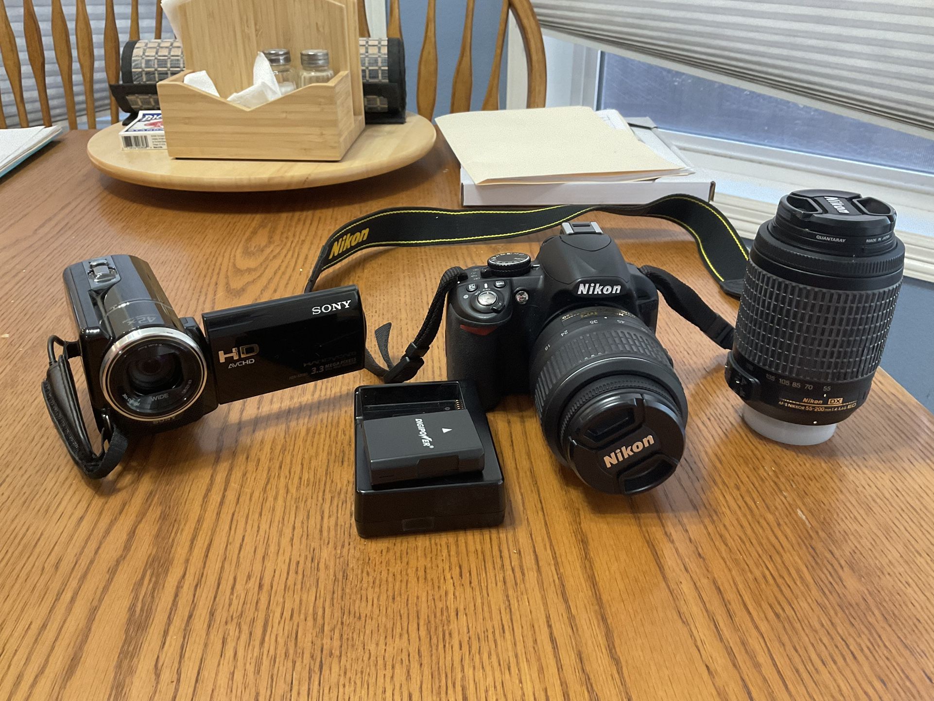 Nikon D3100 And Sony Camcorder