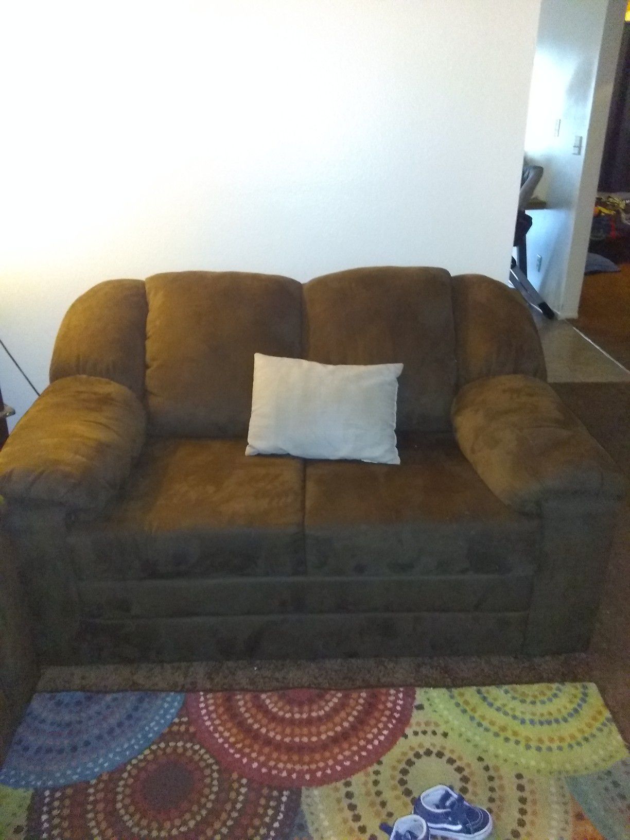 Brown Couches and End Tables