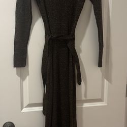 Vintage 70s Gold Metallic Knit Maxi Dress ILGWU U