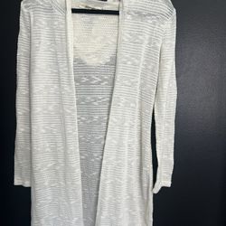 Loose Knitted Hooded Cream Women's Cardigan