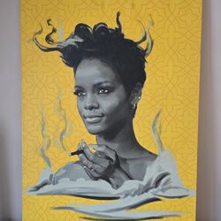 Huge Signed Urban Portrait Canvas