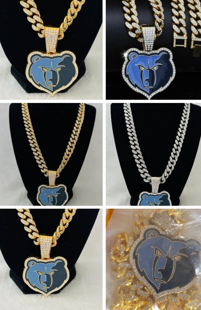 Memphis Grizzlies Iced Chain Necklace See All Pics Sold Separately SHIPPING AVAILABLE