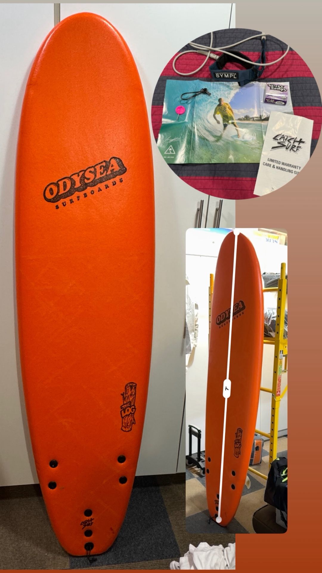 Odysea Log Surfboard 7β (with accessories)