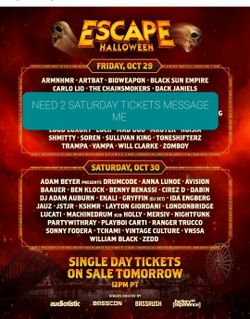Need 2 Saturday Tickets Message Me