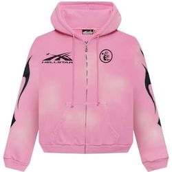 Pink Hellstar Flame Zip Up 