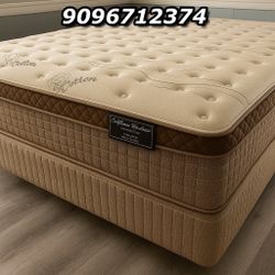 12in King Size Organic Cloud Comfort Europillow Top Mattress and Boxspring 