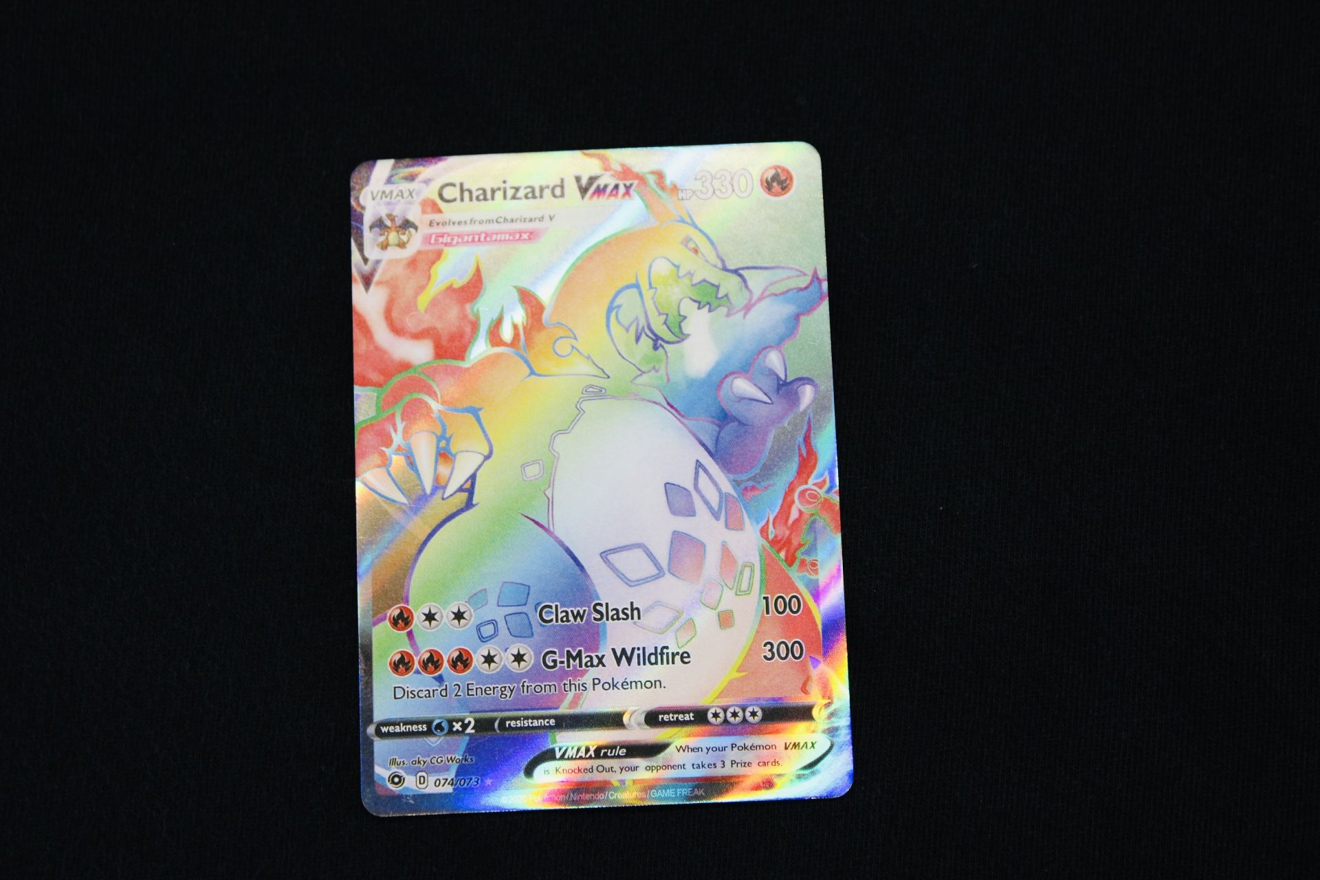Pokemon Shiny Charizard Rainbow Vmax Card In New Condition