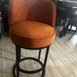 Burnt Orange Counter/ Barstools 