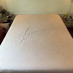 Queen Novaform Mattress And Light Wood Frame 