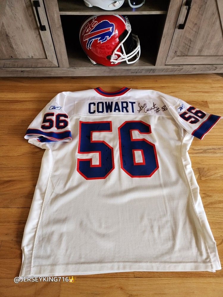 Reebok 2001 Buffalo Bills Sam Cowart 56 Signed Authentic Jersey