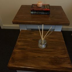 Handcrafted, Solid Wood End Table