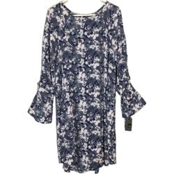 Mossimo Women's Long Sleeve Mini Shift Dress With Tie Sleeves. XL