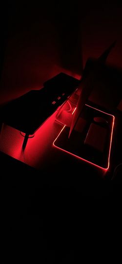LED lights/Black gaming/computer desk