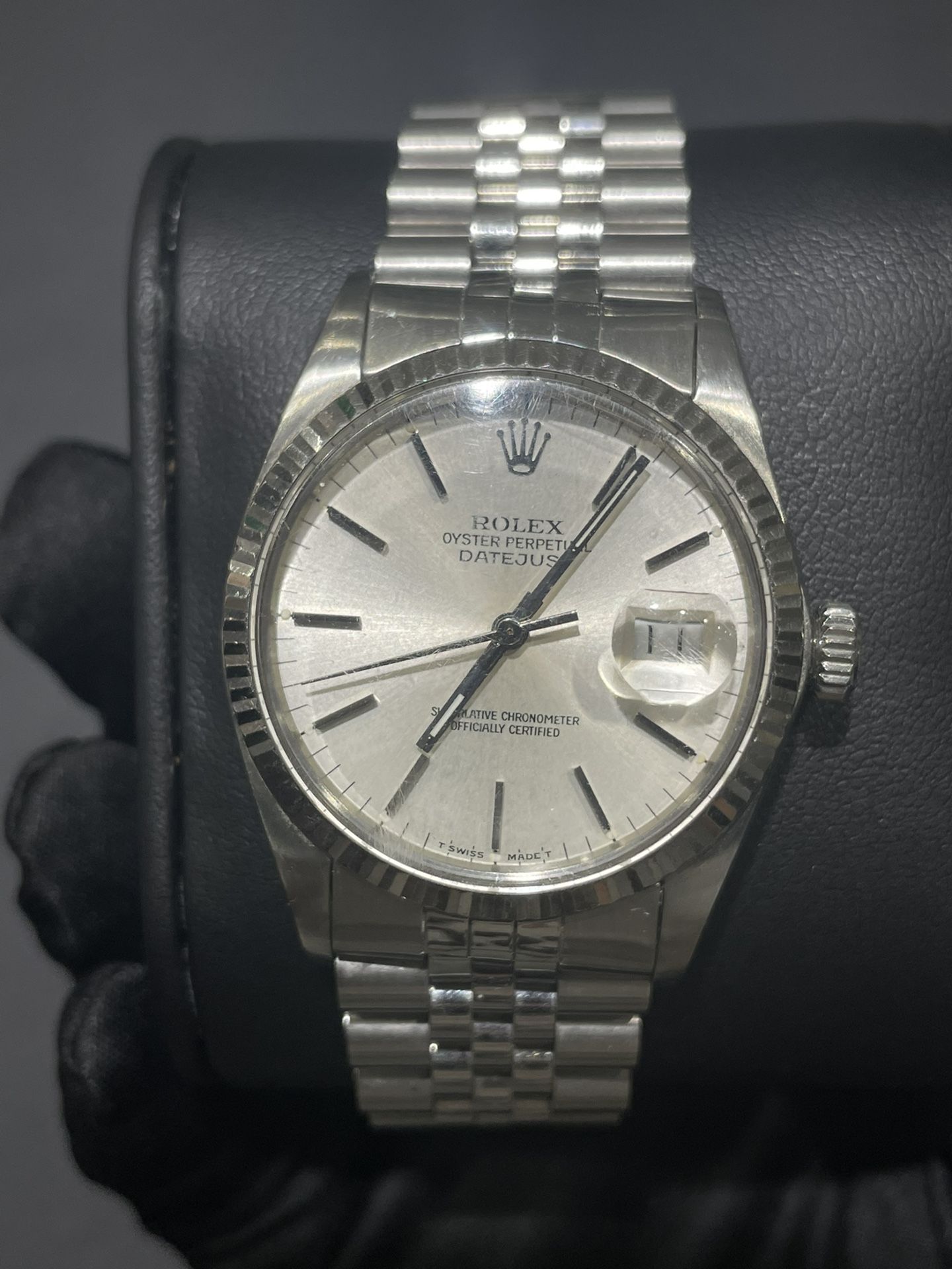 36mm Authentic Rolex Datejust - Silver Dial - Comes with Box and authenticity card