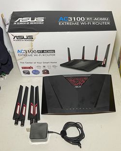 ASUS Dual-Band Gigabit WiFi Gaming Router (AC3100) with MU-MIMO, supporting (RT-AC88U),Black
