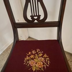 Vintage Wood Harp Back Side Chair