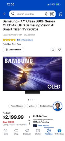 77in oled Samsung tv and somas sound bar