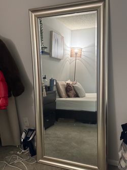 Large Full-Length Wayfair Mirror – Silver/Champagne Frame – Floor or Wall Mirror