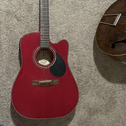Samick D4CE-TR Red Barely Used Guitar