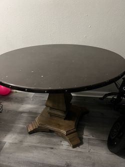 Wood and metal table