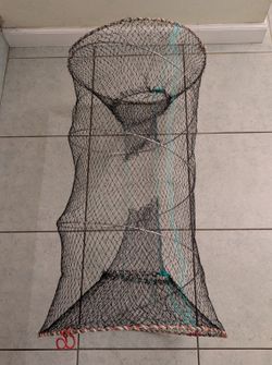 Large  Heavy-Duty Crab, Lobster, Shrimp, Minnow, Crawfish - Collapsible Fishing Bait Trap - 30"L x 17" 