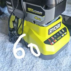 4ah Ryobi 18v Battery And Charger 